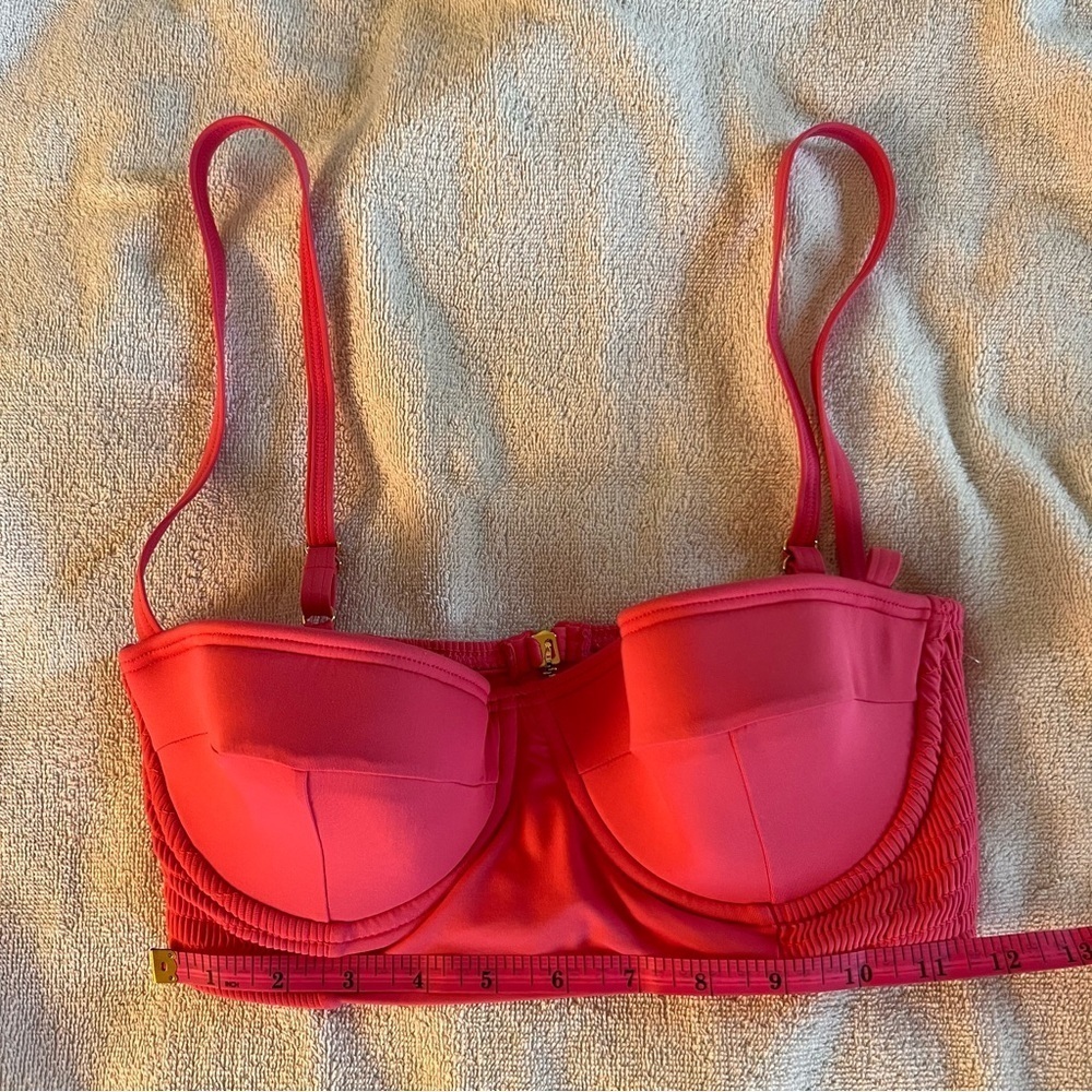 NWOT NEW KATE SPADE New York Smocked Underwire Bralette Bikini Top Size Small - Picture 6 of 6